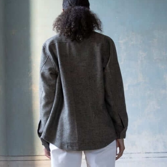 Ragdoll Wool Blended Herringbone Oversized Shirt Jacket - Picture 4 of 16